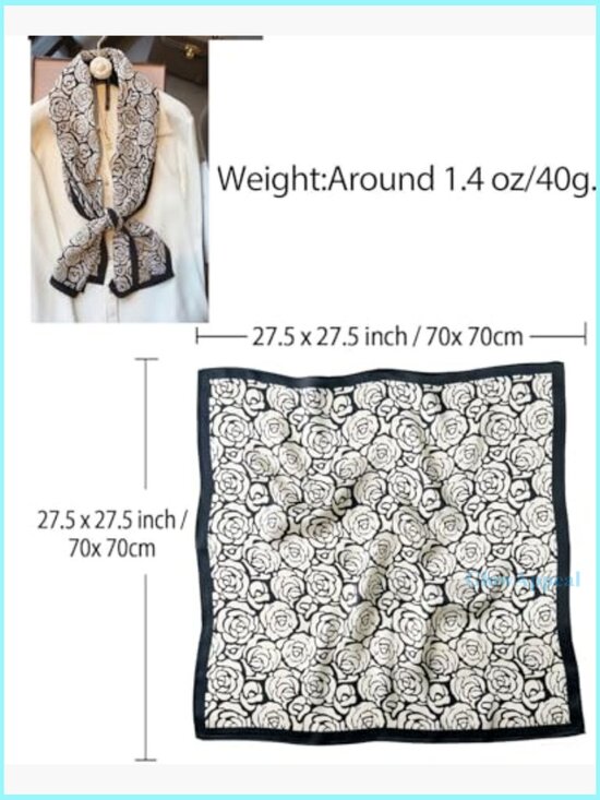 Lightweight Silk Satin Scarf 27.5x27.5in Polyester Head Neck Accessory - Picture 3 of 7